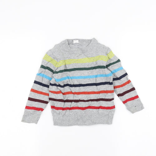 Gap Girls Grey Striped  Pullover Jumper Size 3 Years