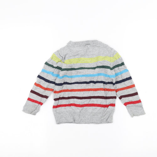 Gap Girls Grey Striped  Pullover Jumper Size 3 Years