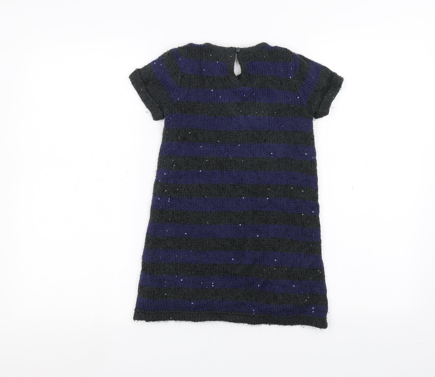 John Lewis Girls Grey Striped  A-Line  Size 5 Years