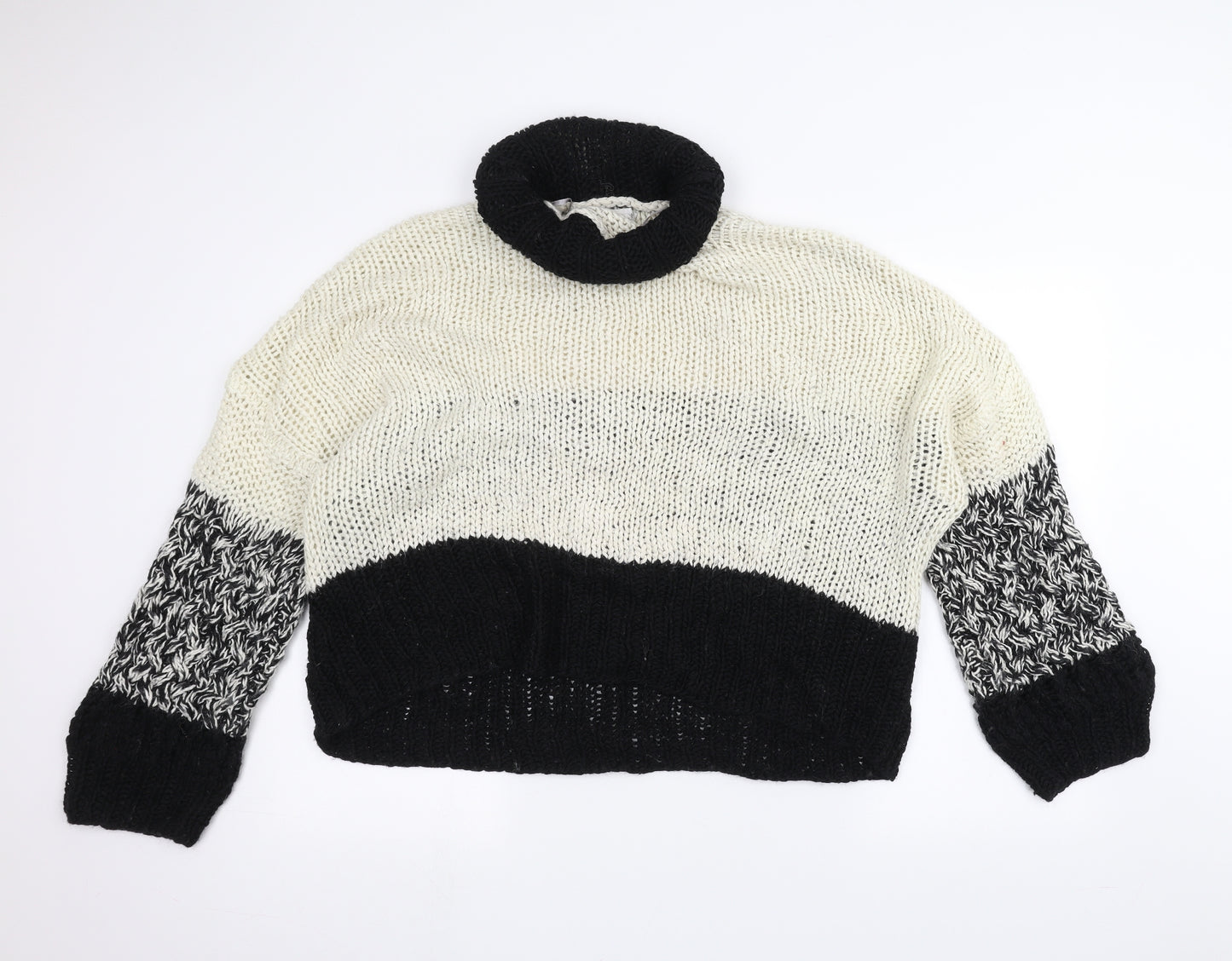 Topshop Womens White Striped  Pullover Jumper Size S