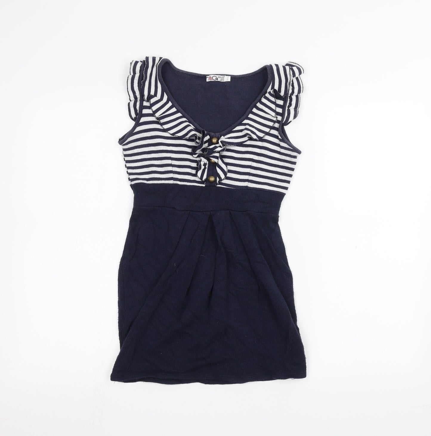 WalG Womens White Striped  A-Line  Size M