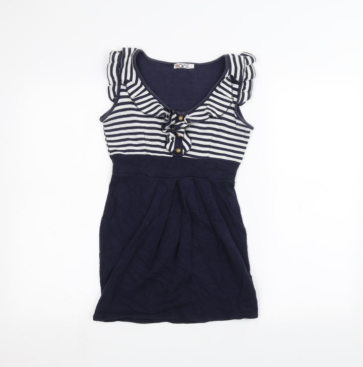 WalG Womens White Striped  A-Line  Size M