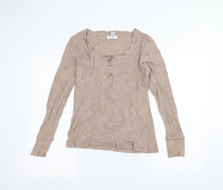 Alfani Womens Brown   Basic T-Shirt Size L