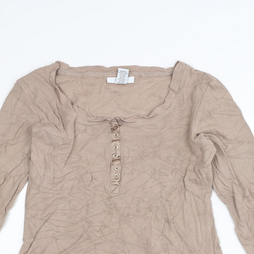 Alfani Womens Brown   Basic T-Shirt Size L