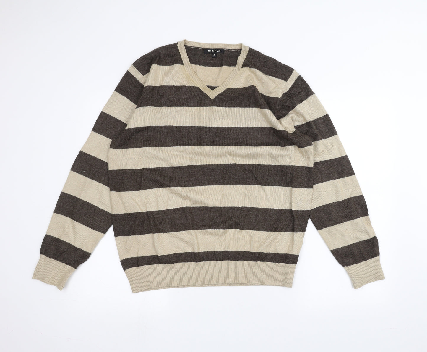 George Womens Brown Striped  Pullover Jumper Size M