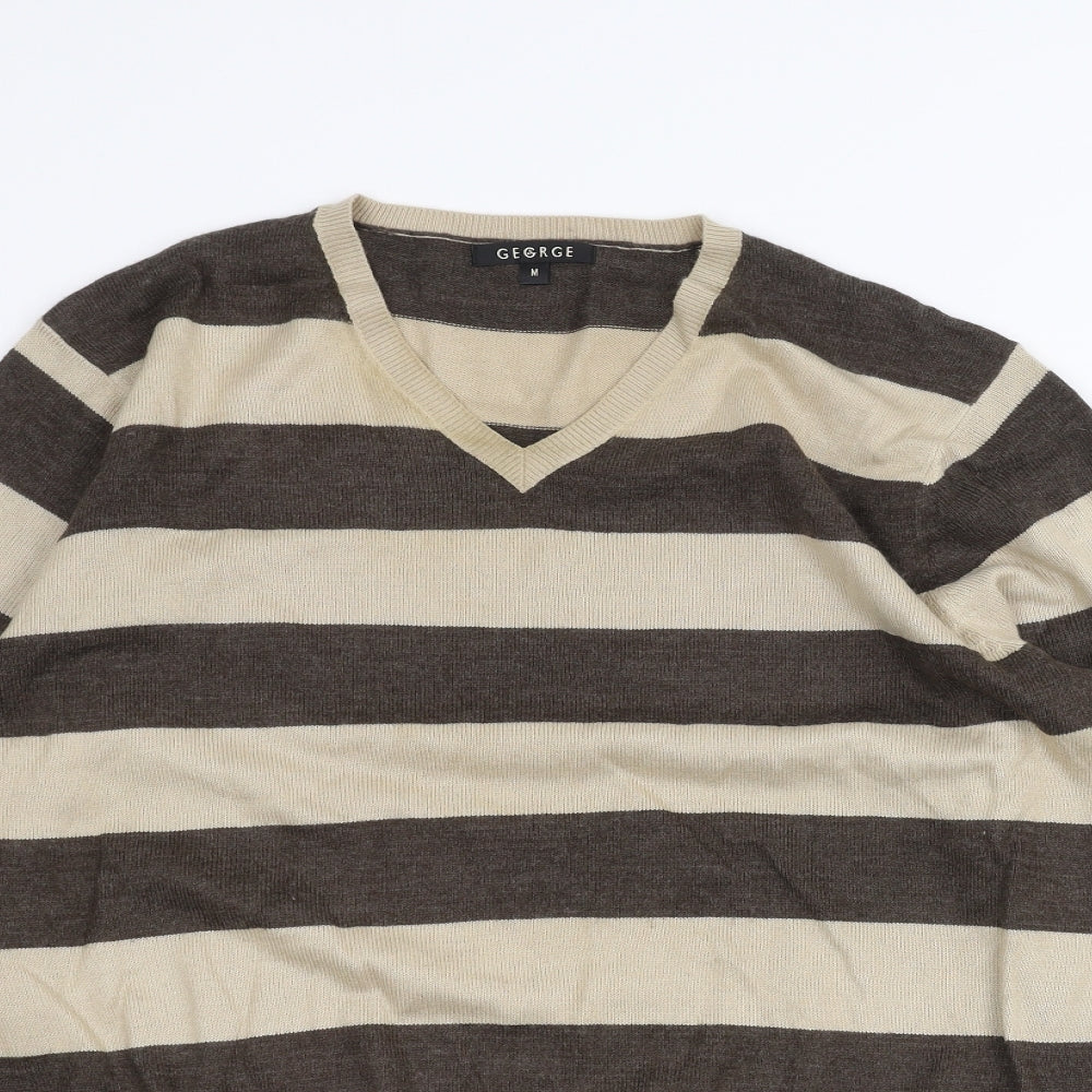 George Womens Brown Striped  Pullover Jumper Size M