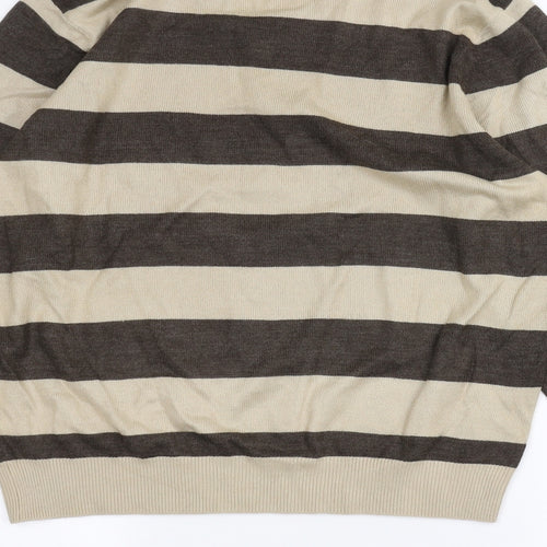 George Womens Brown Striped  Pullover Jumper Size M