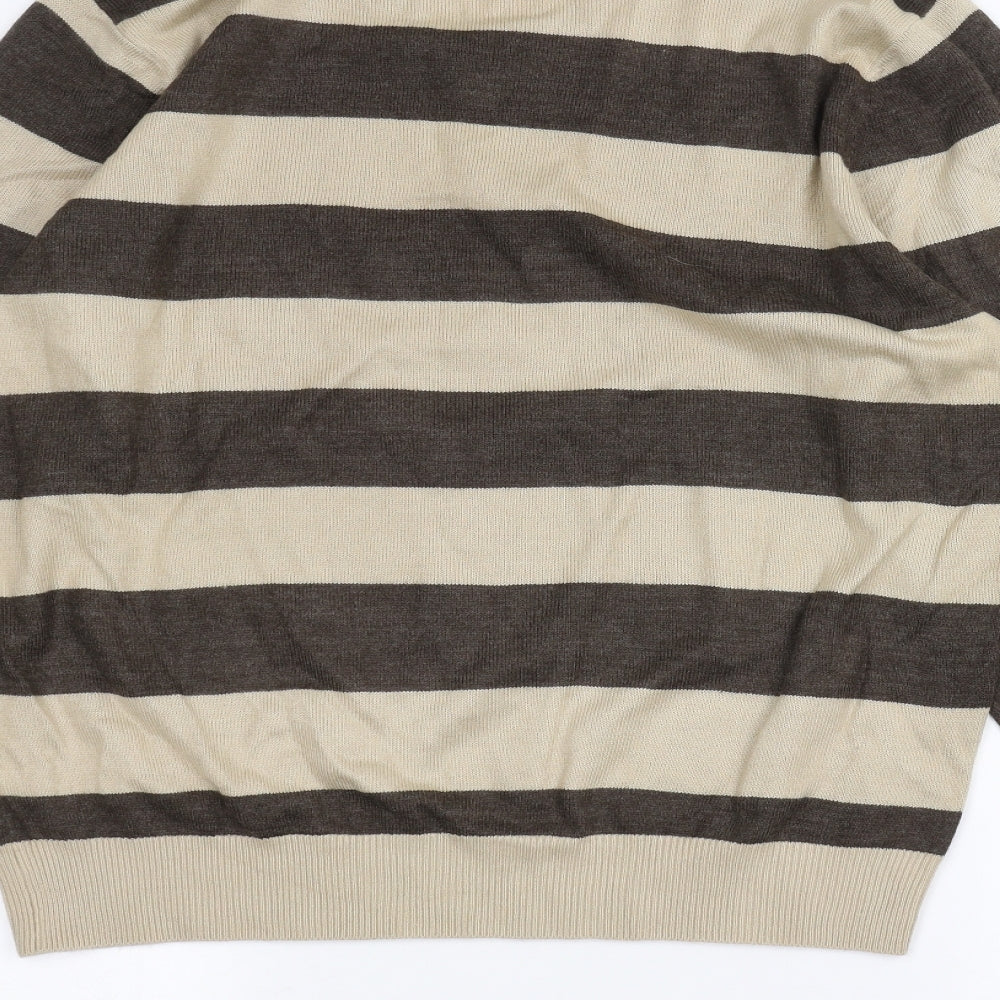 George Womens Brown Striped  Pullover Jumper Size M