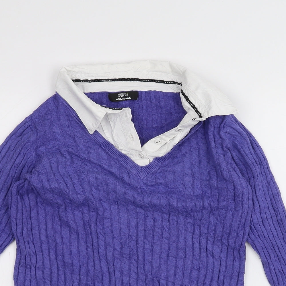 Marks and Spencer Womens Purple   Pullover Jumper Size 16