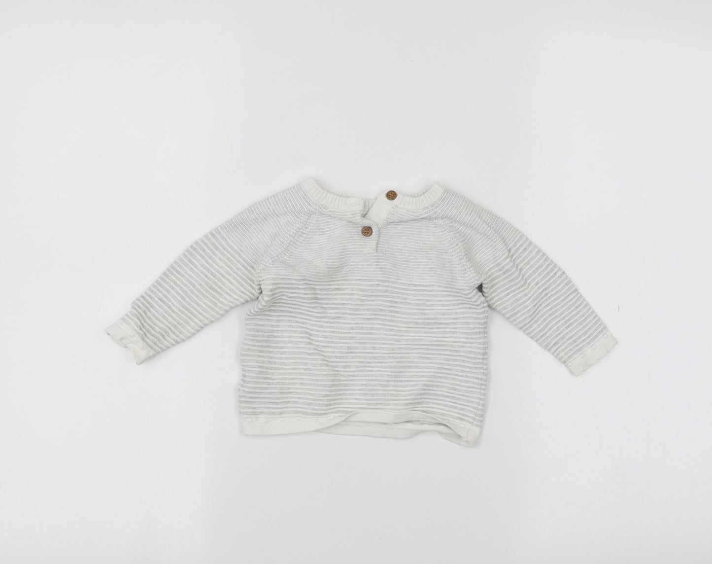 Mothercare Baby White Striped  Pullover Jumper Size 3-6 Months