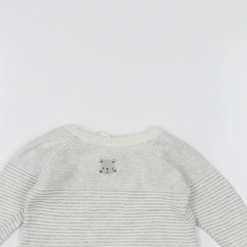 Mothercare Baby White Striped  Pullover Jumper Size 3-6 Months