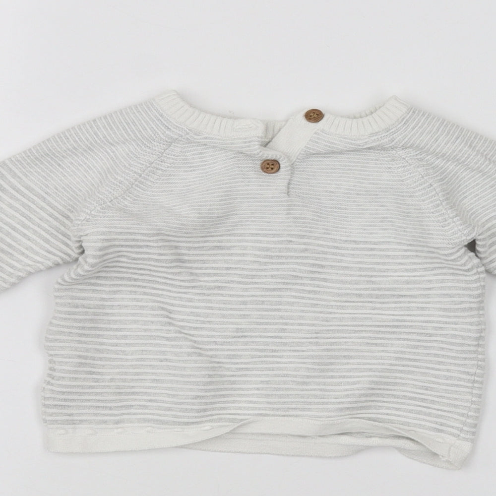 Mothercare Baby White Striped  Pullover Jumper Size 3-6 Months