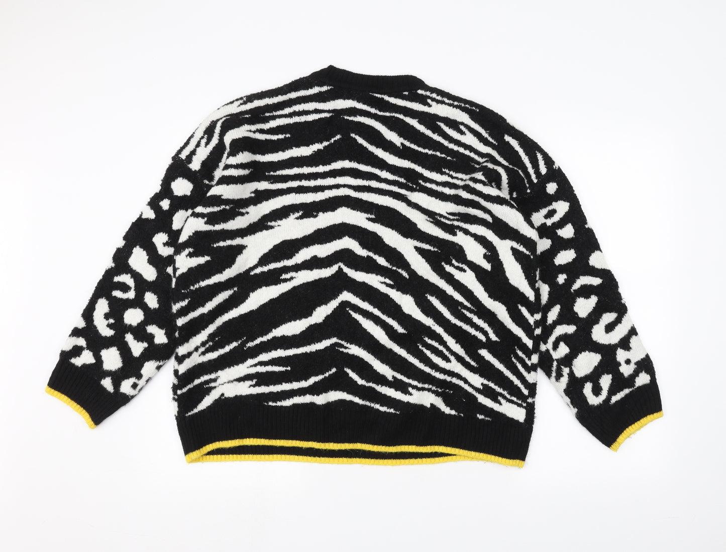 Marks and Spencer Womens White Animal Print  Pullover Jumper Size L