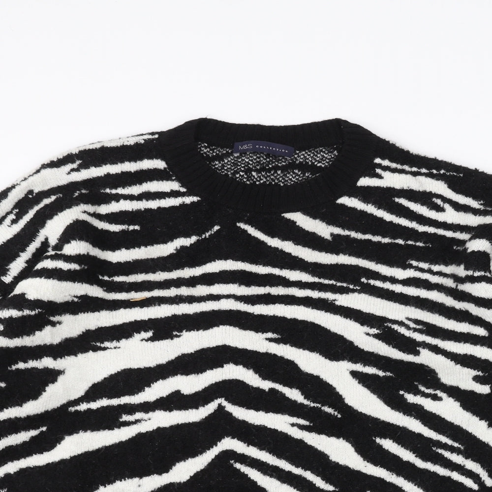Marks and Spencer Womens White Animal Print  Pullover Jumper Size L