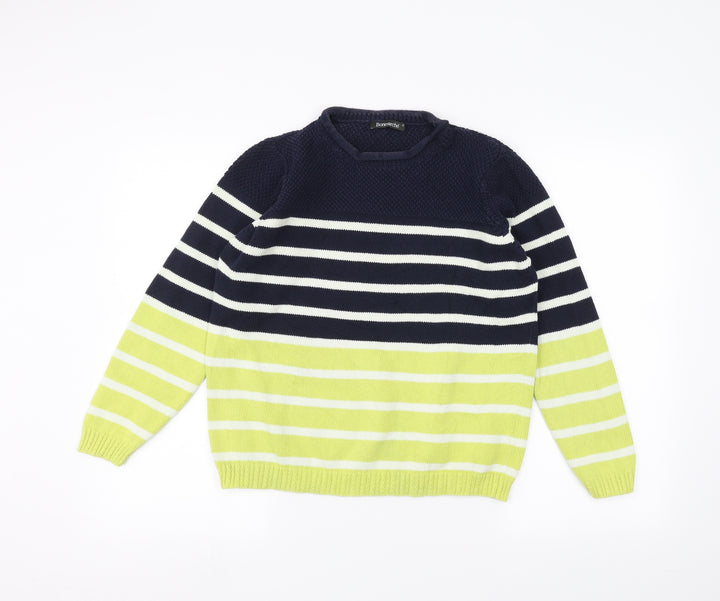 Bonmarché Womens Blue Striped  Pullover Jumper Size S