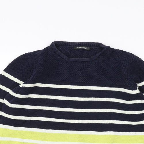 Bonmarché Womens Blue Striped  Pullover Jumper Size S