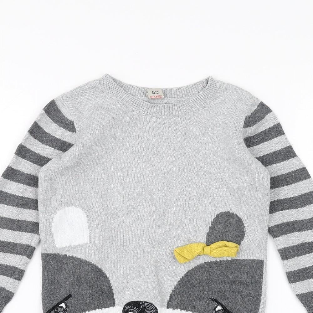 TU Girls Grey   Pullover Jumper Size 6 Years