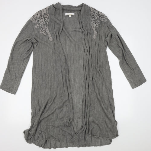 Changes By Together Womens Grey Floral  Cardigan Jumper Size 16