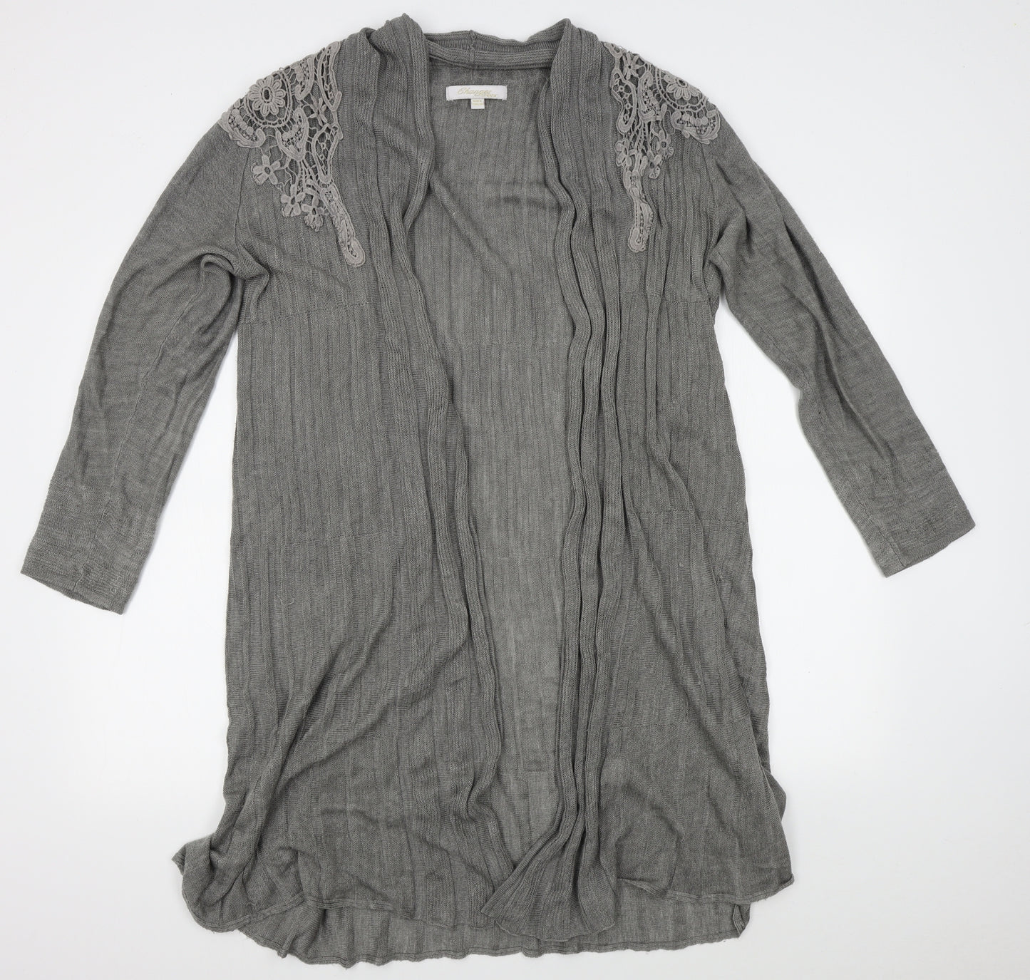 Changes By Together Womens Grey Floral  Cardigan Jumper Size 16