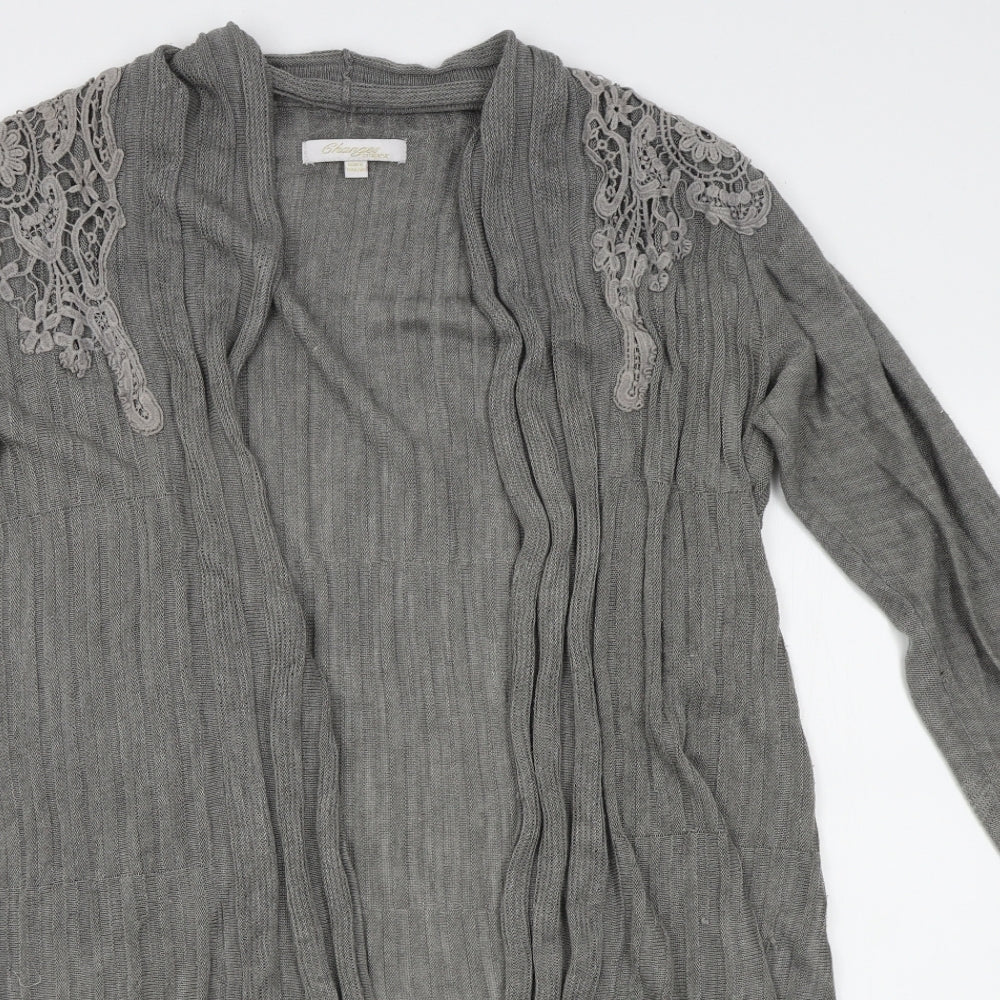 Changes By Together Womens Grey Floral  Cardigan Jumper Size 16