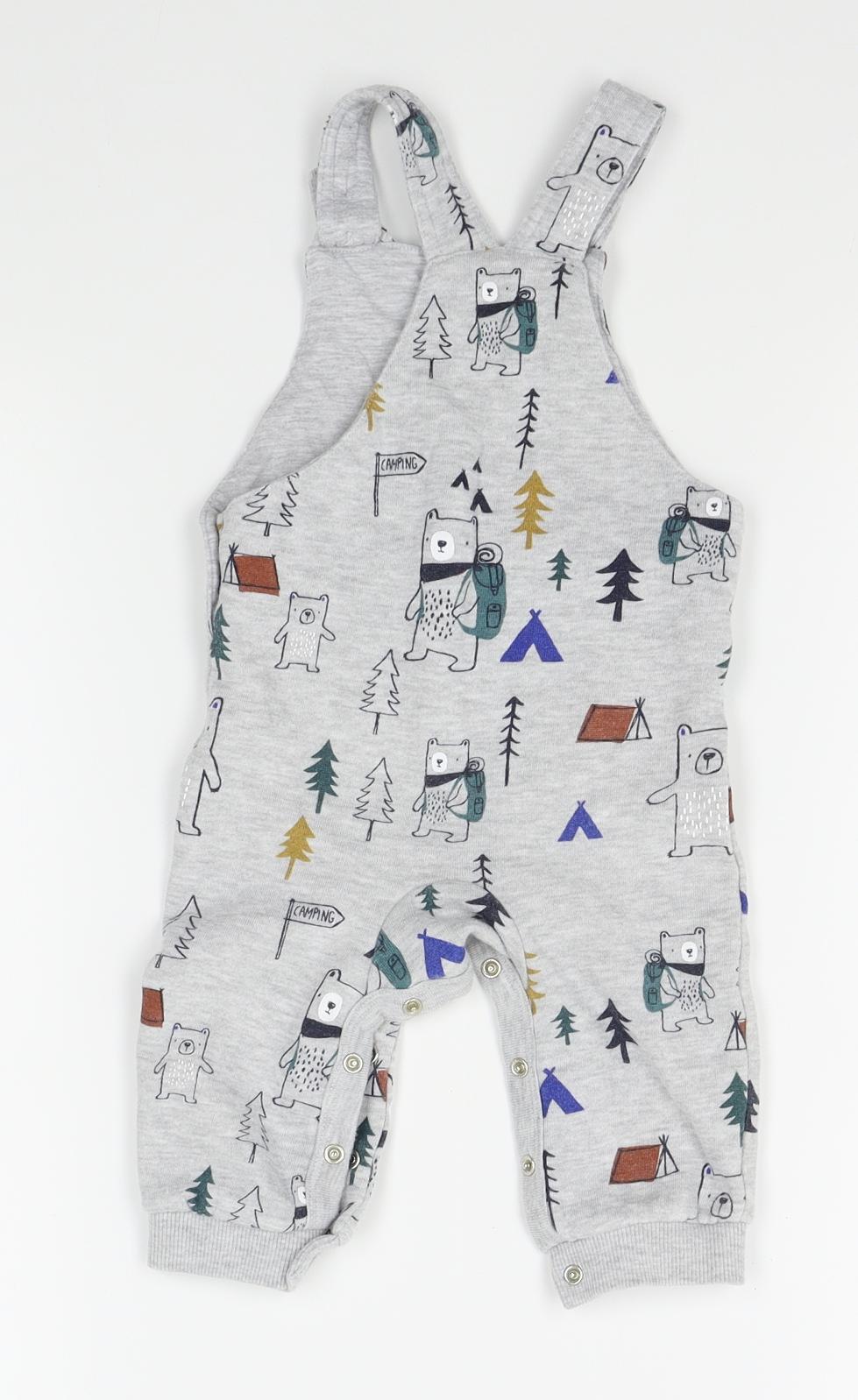 F&F Baby Grey   Dungaree One-Piece Size 6-9 Months