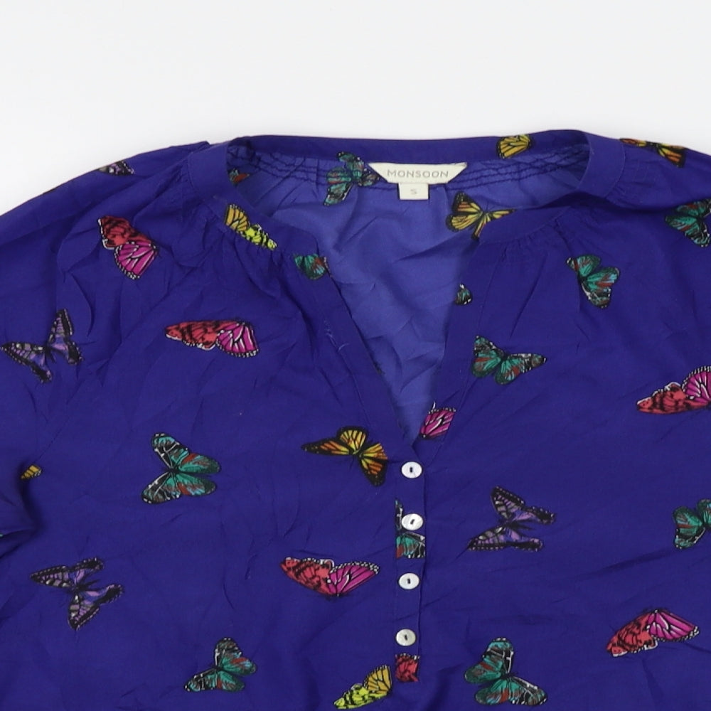 Monsoon Womens Blue   Basic Button-Up Size S