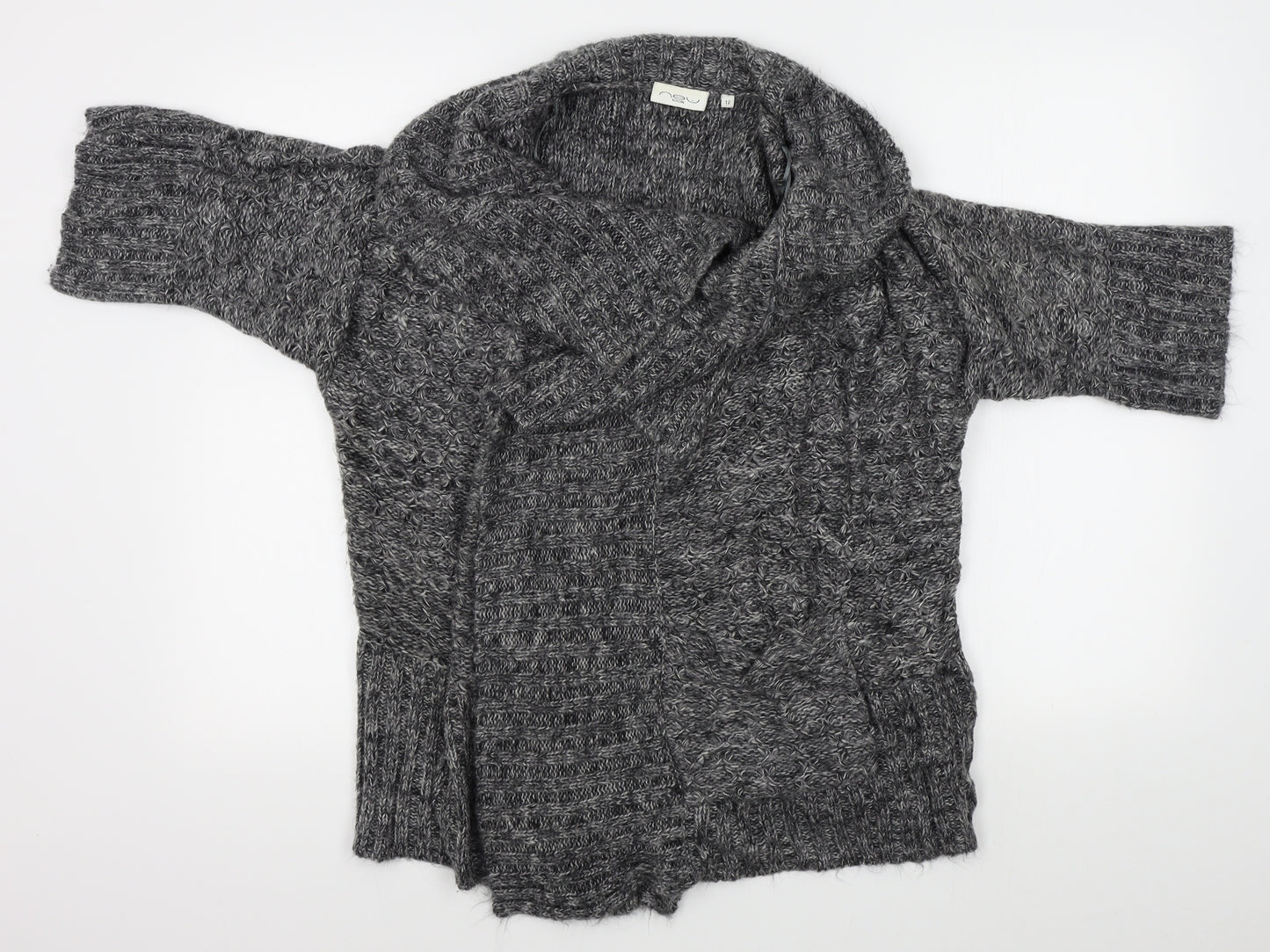 New Look Womens Grey   Wrap Jumper Size 12