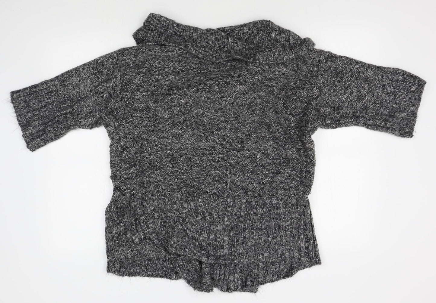 New Look Womens Grey   Wrap Jumper Size 12