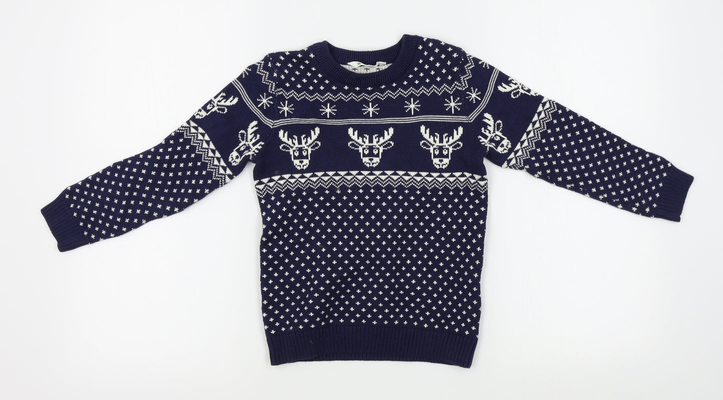 John Lewis Boys Blue   Pullover Jumper Size 7 Years
