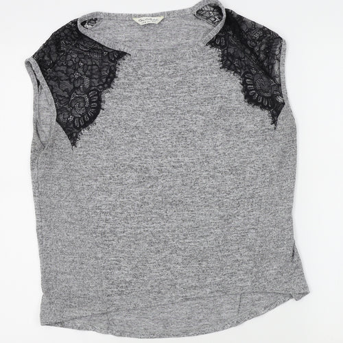 Miss Selfridge Womens Grey   Basic T-Shirt Size 10
