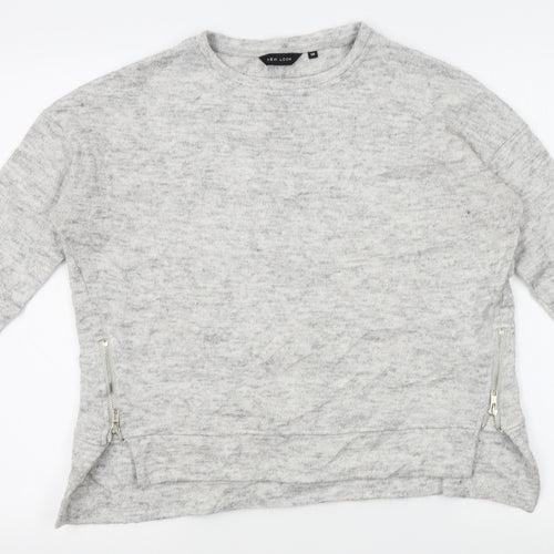 New Look Womens Grey   Pullover Jumper Size 10  - zips on sides