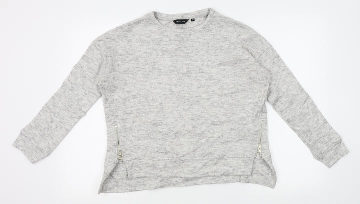 New Look Womens Grey Pullover Jumper Size 10 - zips on sides
