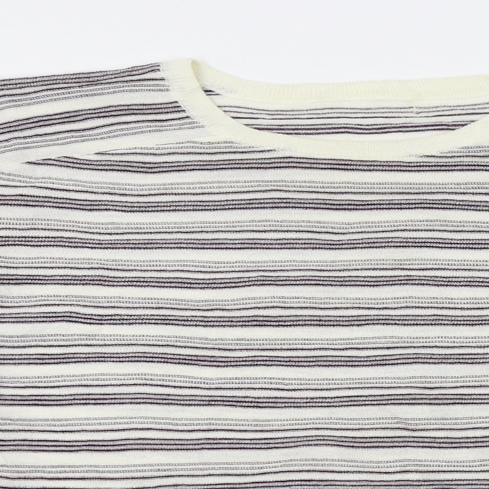 NEXT Womens White Striped  Pullover Jumper Size 12