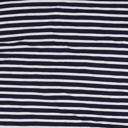 Boohoo Womens Blue Striped  Pullover Jumper Size 14  - shoulderless