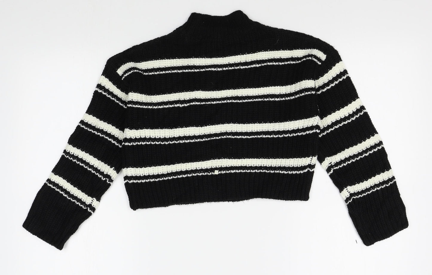 New Look Girls Black Striped  Pullover Jumper Size 10-11 Years  - cropped