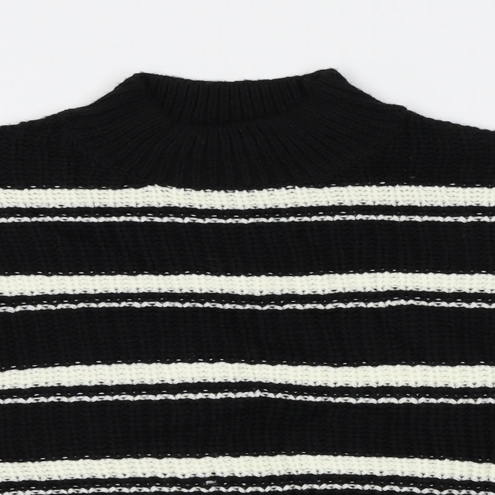 New Look Girls Black Striped  Pullover Jumper Size 10-11 Years  - cropped