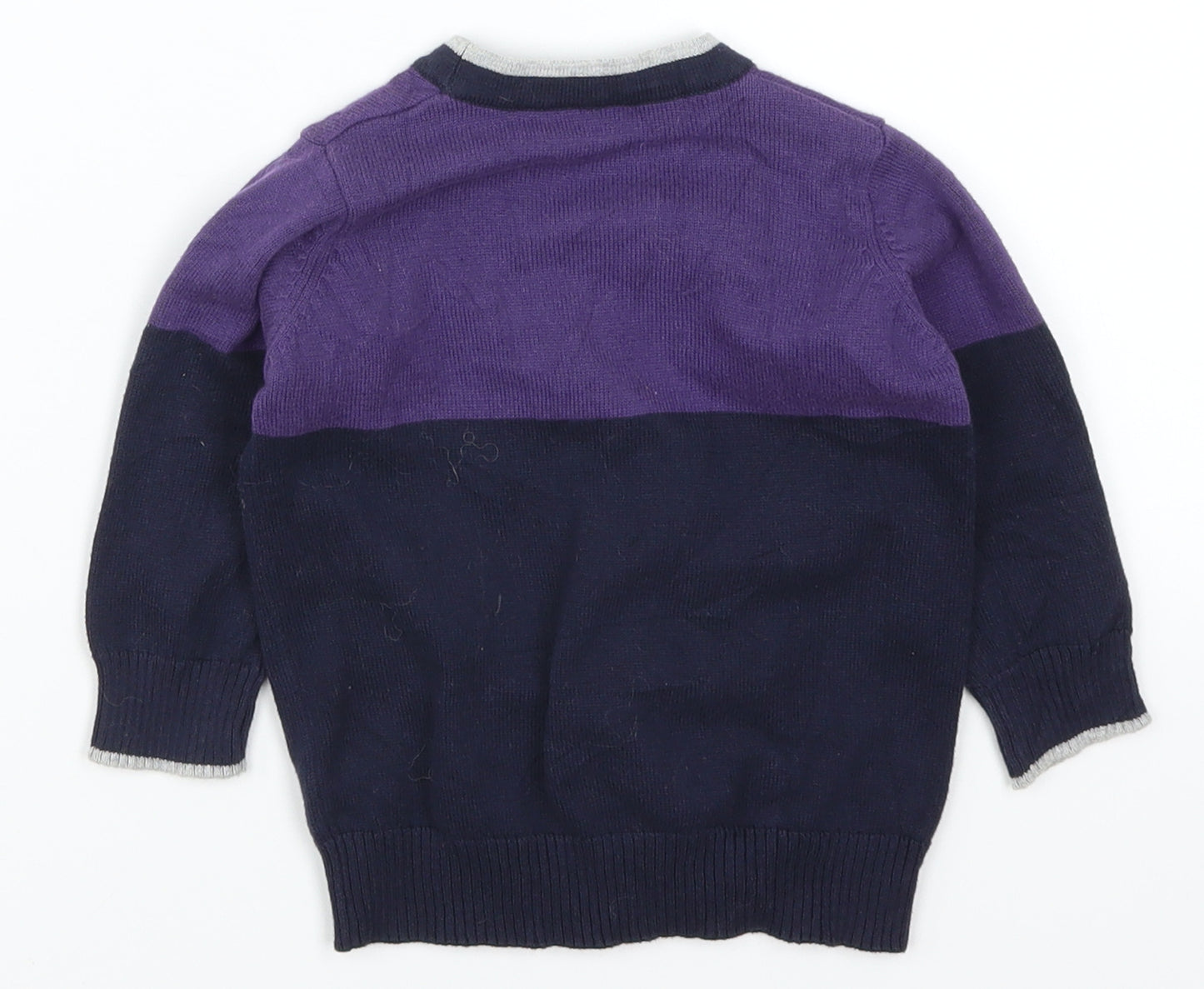 Matalan Boys Purple Colourblock  Cardigan Jumper Size 6-9 Months