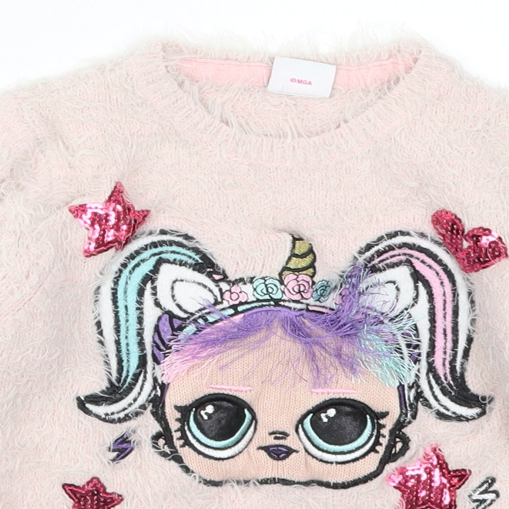 Primark Girls Pink   Pullover Jumper Size 5-6 Years  - Awesome Girl