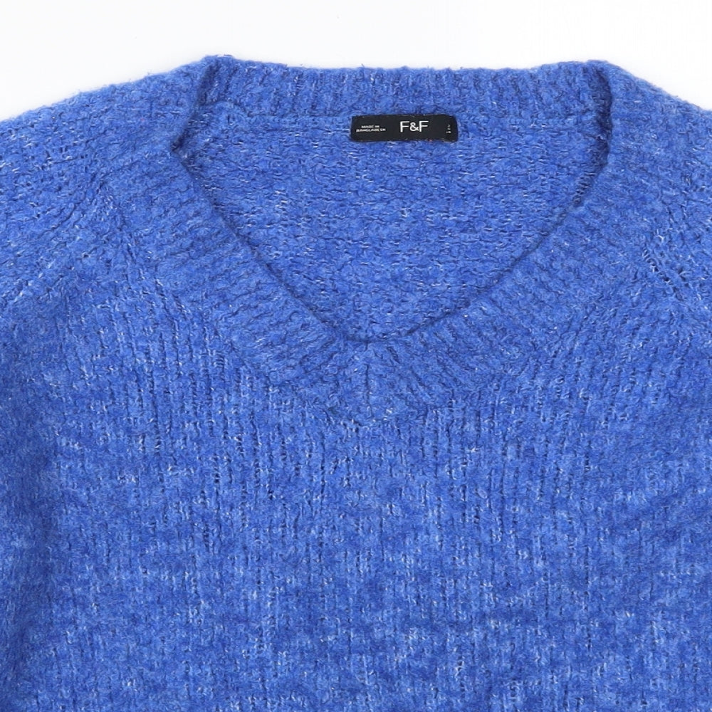 F&F Womens Blue  Knit Pullover Jumper Size 10