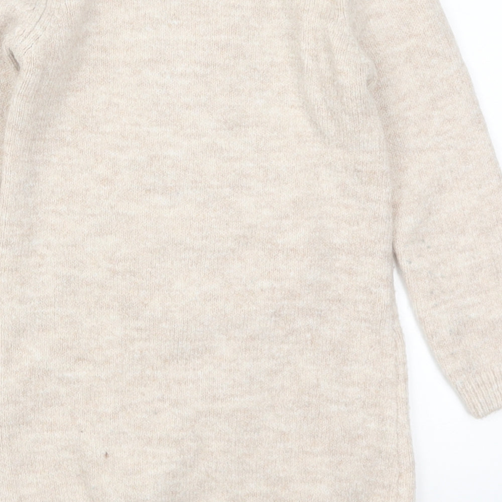 TU Girls Beige  Knit Jumper Dress  Size 4-5 Years  - Rabbit