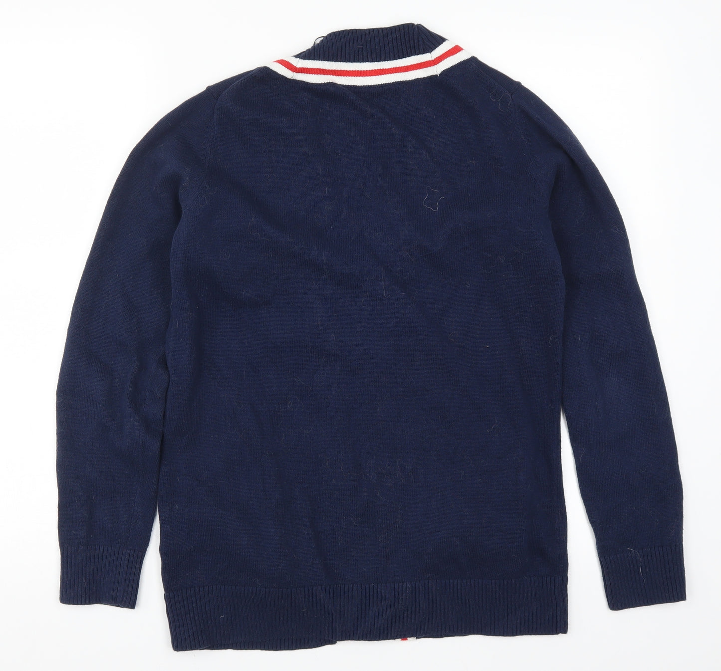 Tommy Hilfiger Womens Blue Striped  Cardigan Jumper Size M