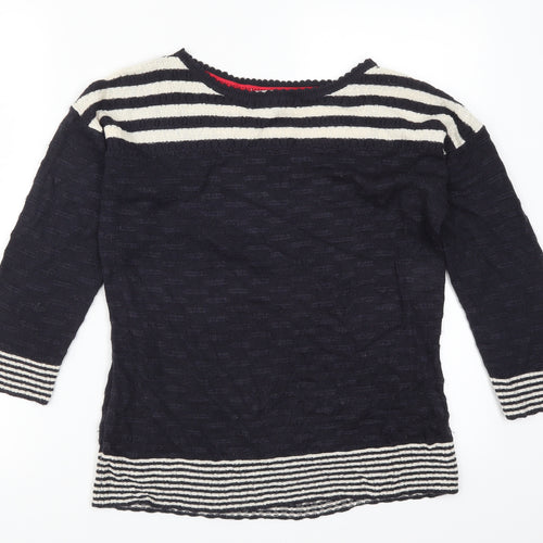 Per Una Womens Blue Striped  Pullover Jumper Size 14