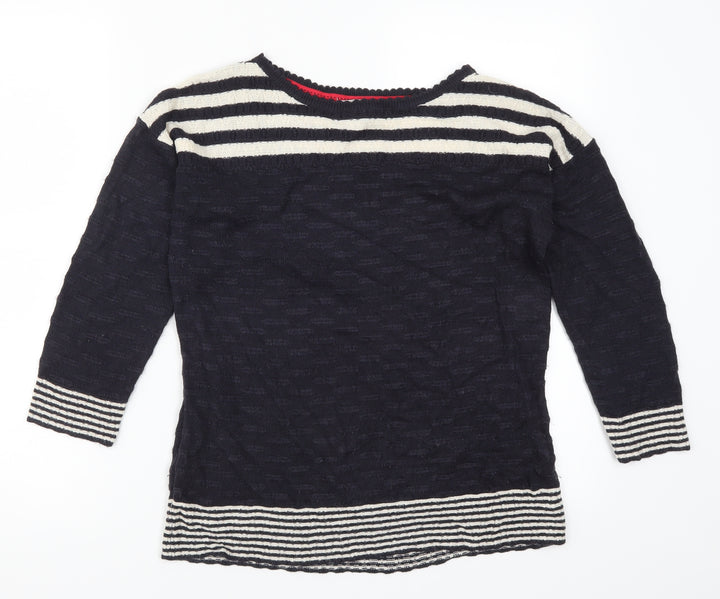 Per Una Womens Blue Striped  Pullover Jumper Size 14