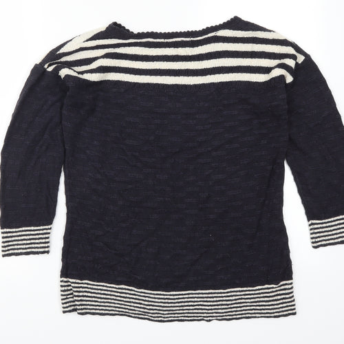 Per Una Womens Blue Striped  Pullover Jumper Size 14
