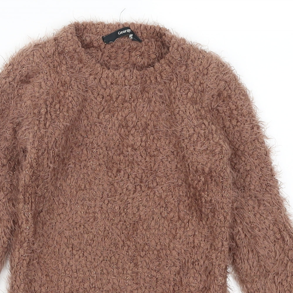 Topshop Girls Brown  Knit Jumper Dress  Size 18-24 Months  - Fox Pockets