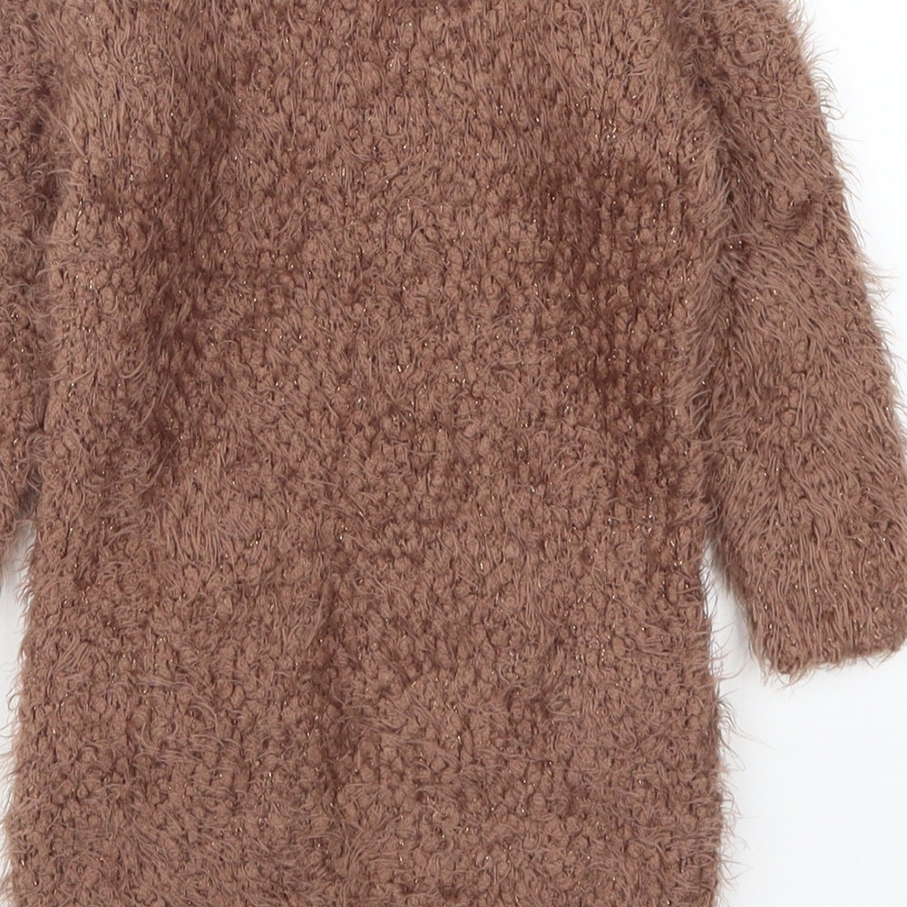 Topshop Girls Brown  Knit Jumper Dress  Size 18-24 Months  - Fox Pockets