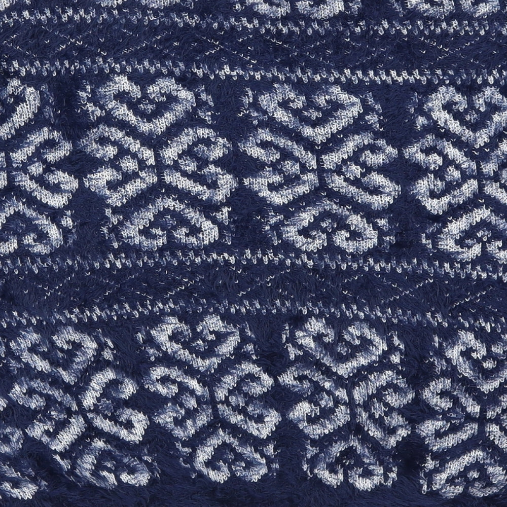 Katsumi Womens Blue Geometric Knit Pullover Jumper Size S