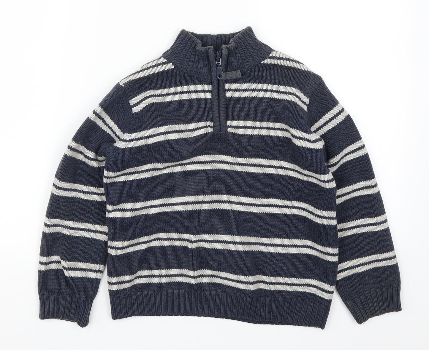 TU Boys Blue Striped  Pullover Jumper Size 7 Years