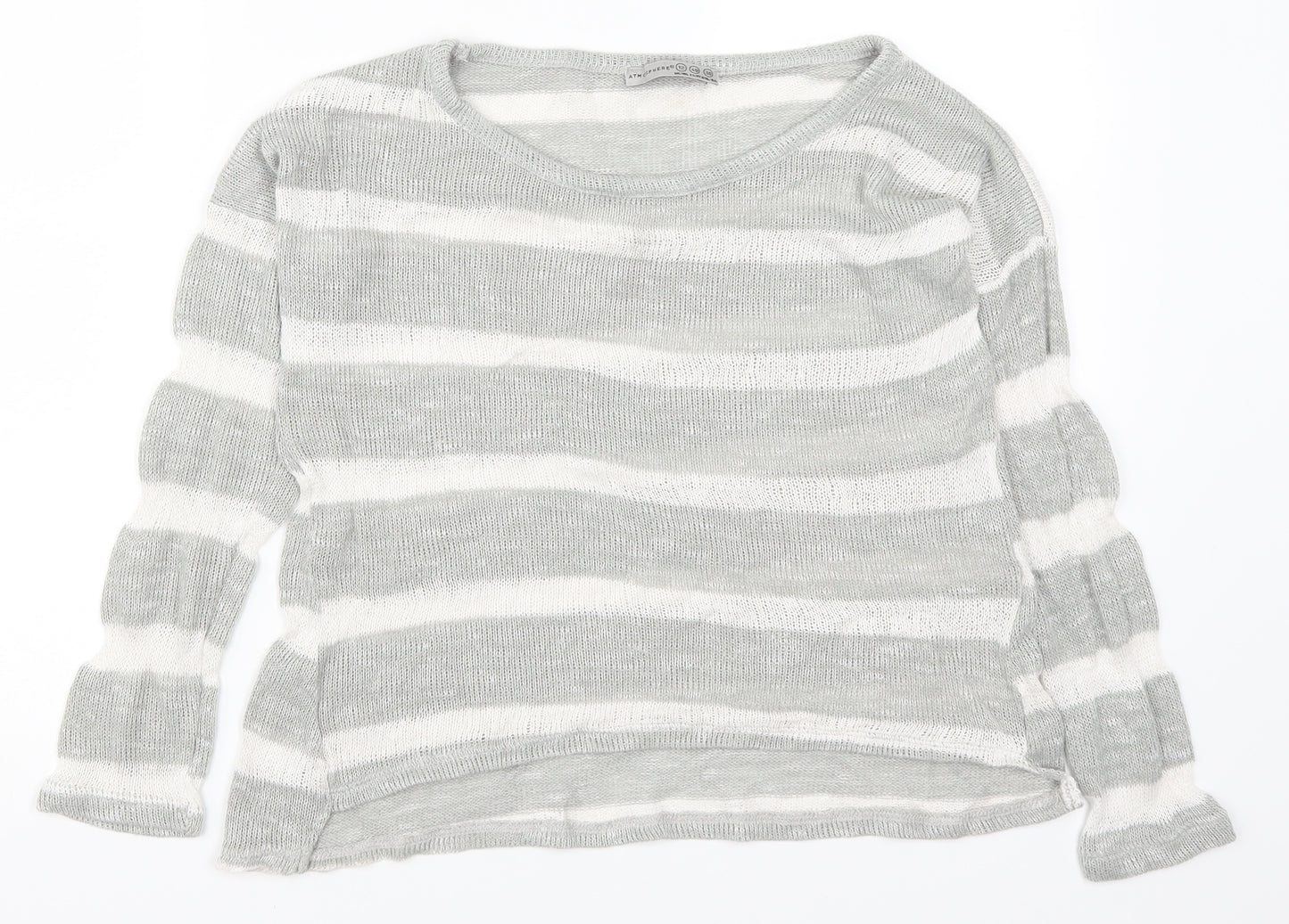 Atmosphere Womens Grey Striped  Pullover Jumper Size 12