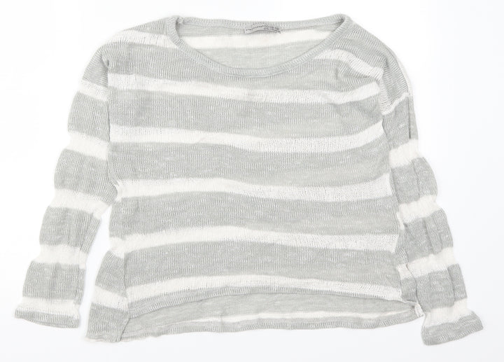 Atmosphere Womens Grey Striped  Pullover Jumper Size 12